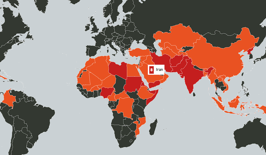Iran ranked eighth hardest country to be Christian